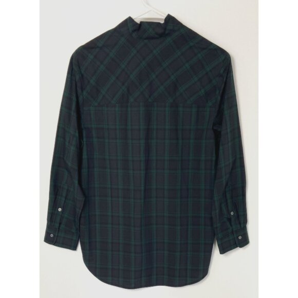 Nwt J Crew Jeweled button popover pullover tunic top Black Watch tartan blouse - Picture 3 of 6